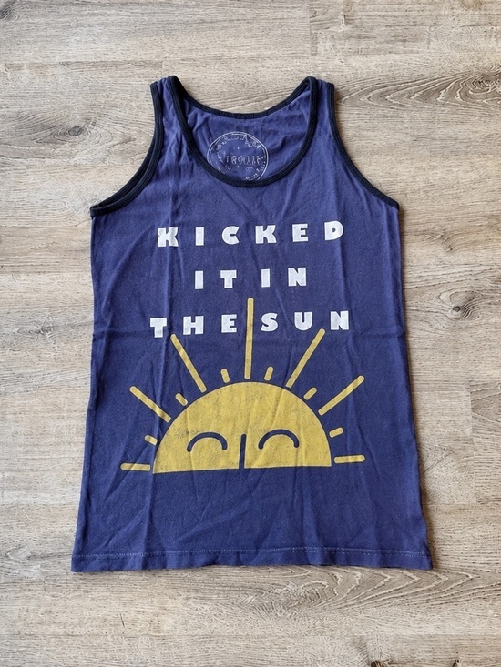 Tiny Whales Other - Tiny Whales Boys Tank Top Size 5 Blue Kicked It In The Sun Graphic Summer Tee